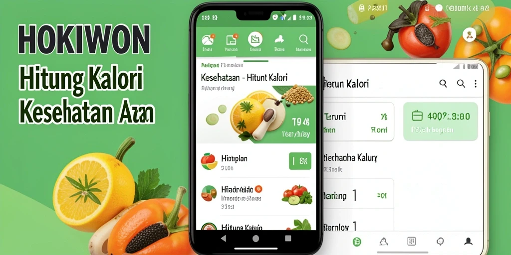 Tampilan antarmuka HOKIWON yang menarik dan fungsional dalam menghitung kalori.