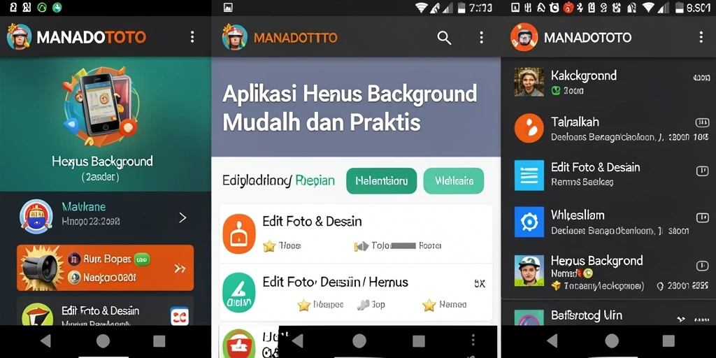 Antarmuka MANADOTOTO yang sederhana untuk menghapus background.