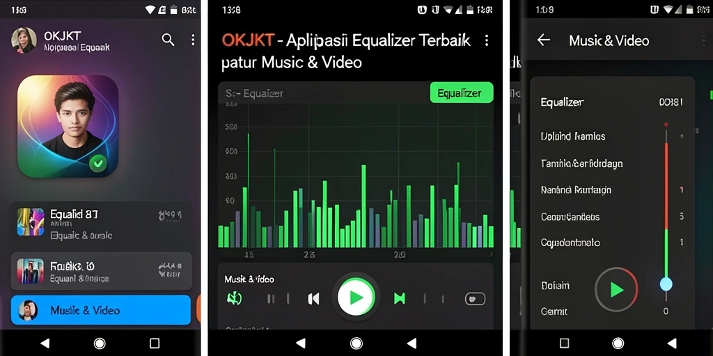 Tampilan antarmuka aplikasi Equalizer OKJKT yang menarik.
