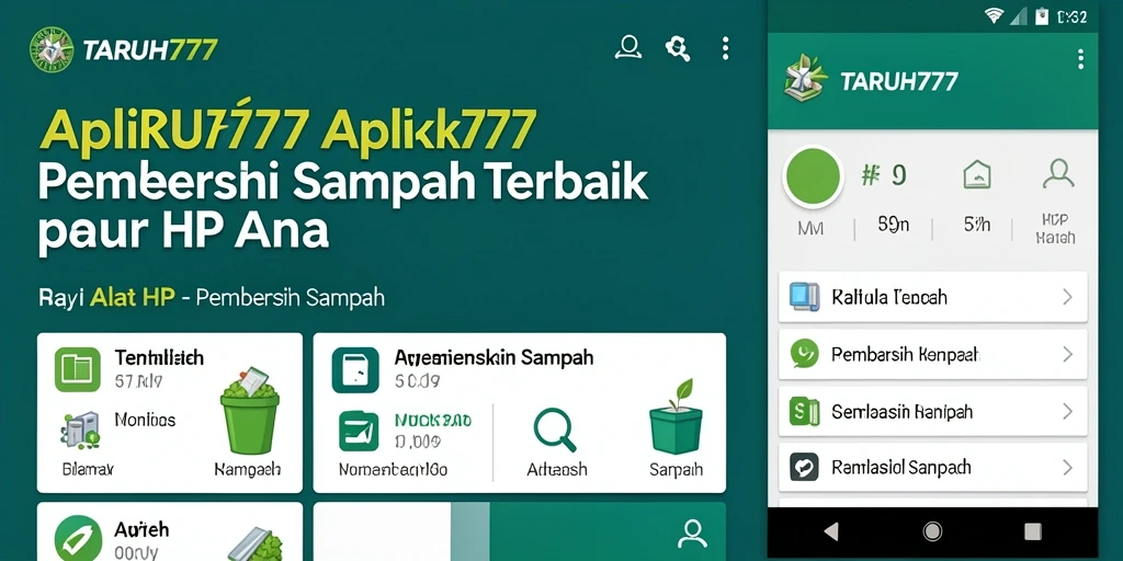 Tampilan antarmuka utama TARUH777 dengan fungsi Pembersih Sampah.